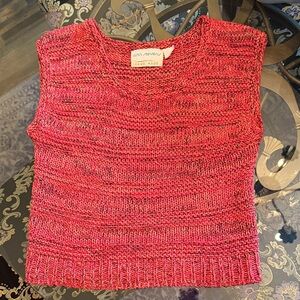 Coral Knit Sleeveless Sweater Vest | Cozy Textured Knit Top. Hand Made